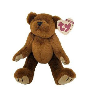 Vintage TY Attic Treasures Casanova Bear Plush Dark Brown Jointed 8" With Tag